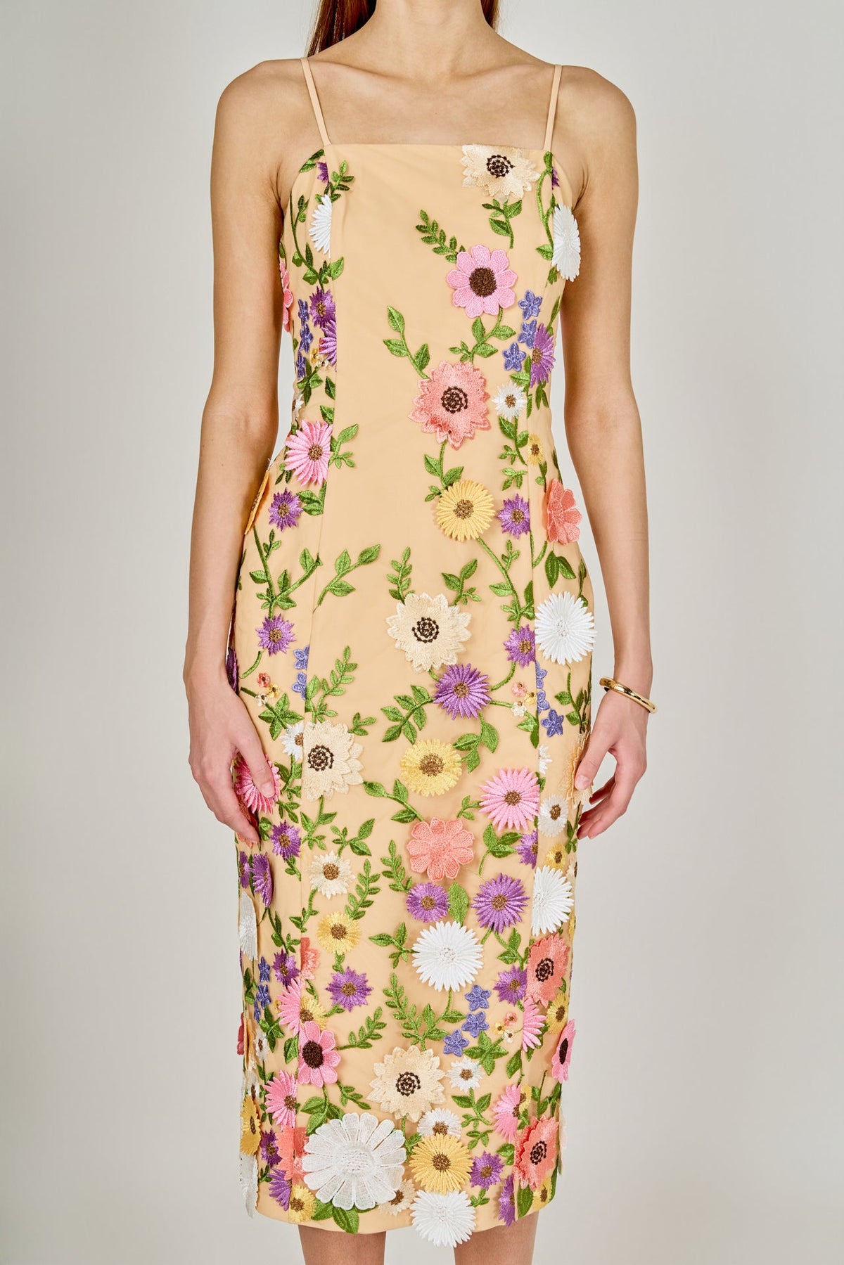 Floral Embroidered Midi Dress