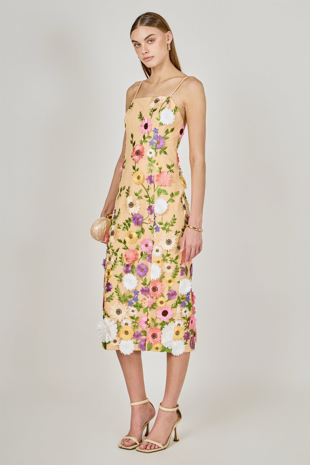 Floral Embroidered Midi Dress