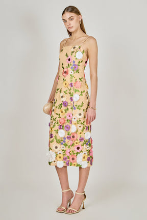 Floral Embroidered Midi Dress