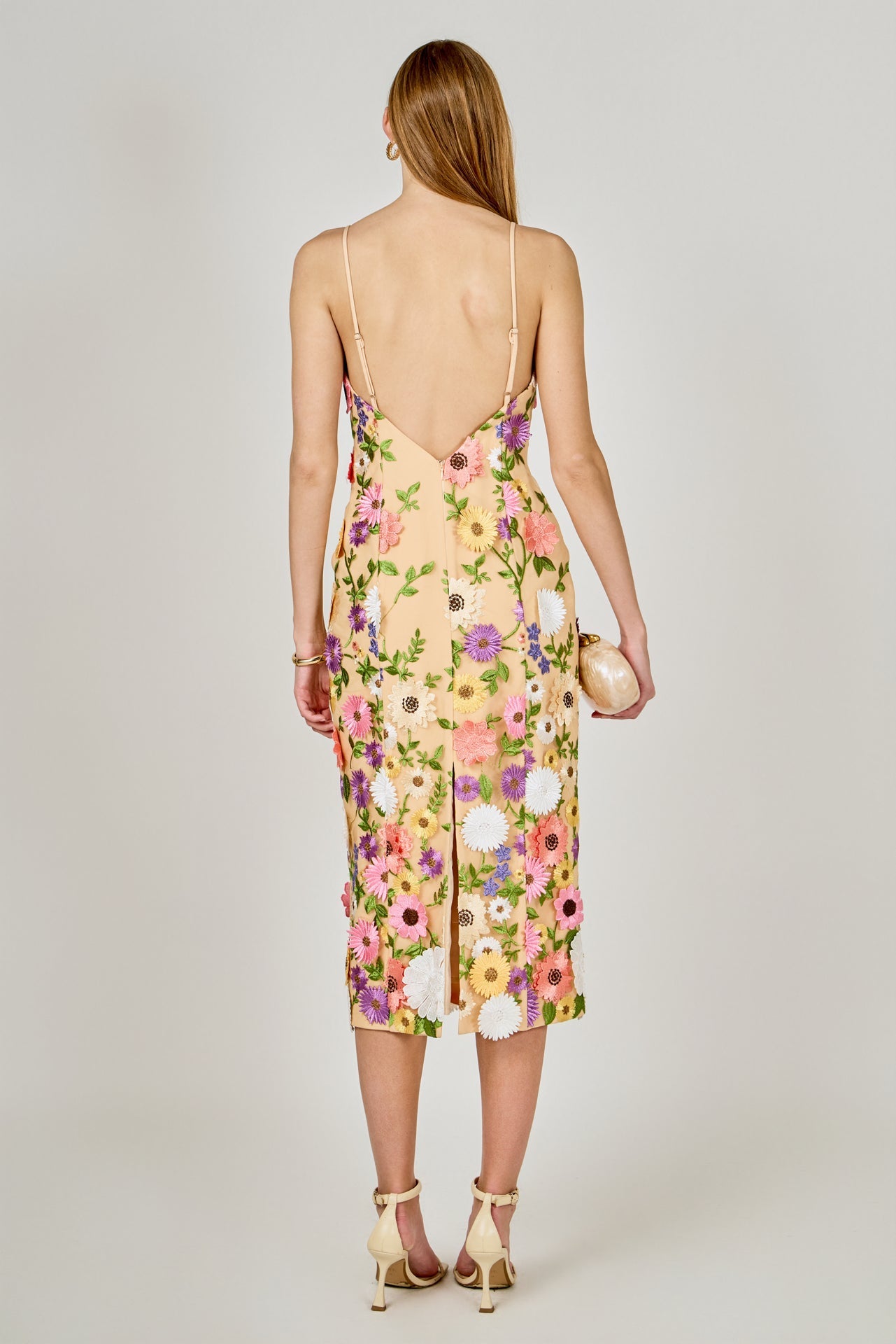 Floral Embroidered Midi Dress