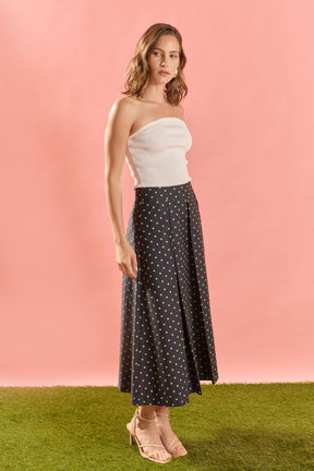 ENGLISH FACTORY - Polka Dot Pleated Midi Skirt - SKIRTS available at Objectrare
