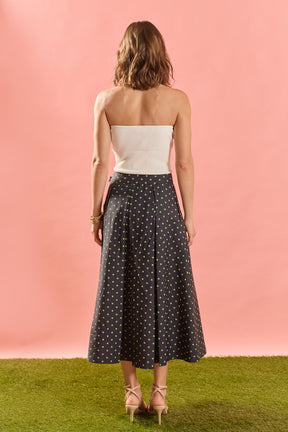 ENGLISH FACTORY - Polka Dot Pleated Midi Skirt - SKIRTS available at Objectrare