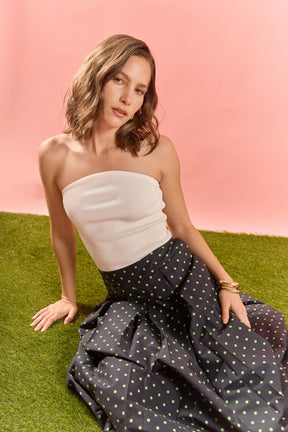 ENGLISH FACTORY - Polka Dot Pleated Midi Skirt - SKIRTS available at Objectrare