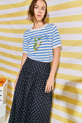 ENGLISH FACTORY - Polka Dot High-Waisted Midi Skirt - SKIRTS available at Objectrare