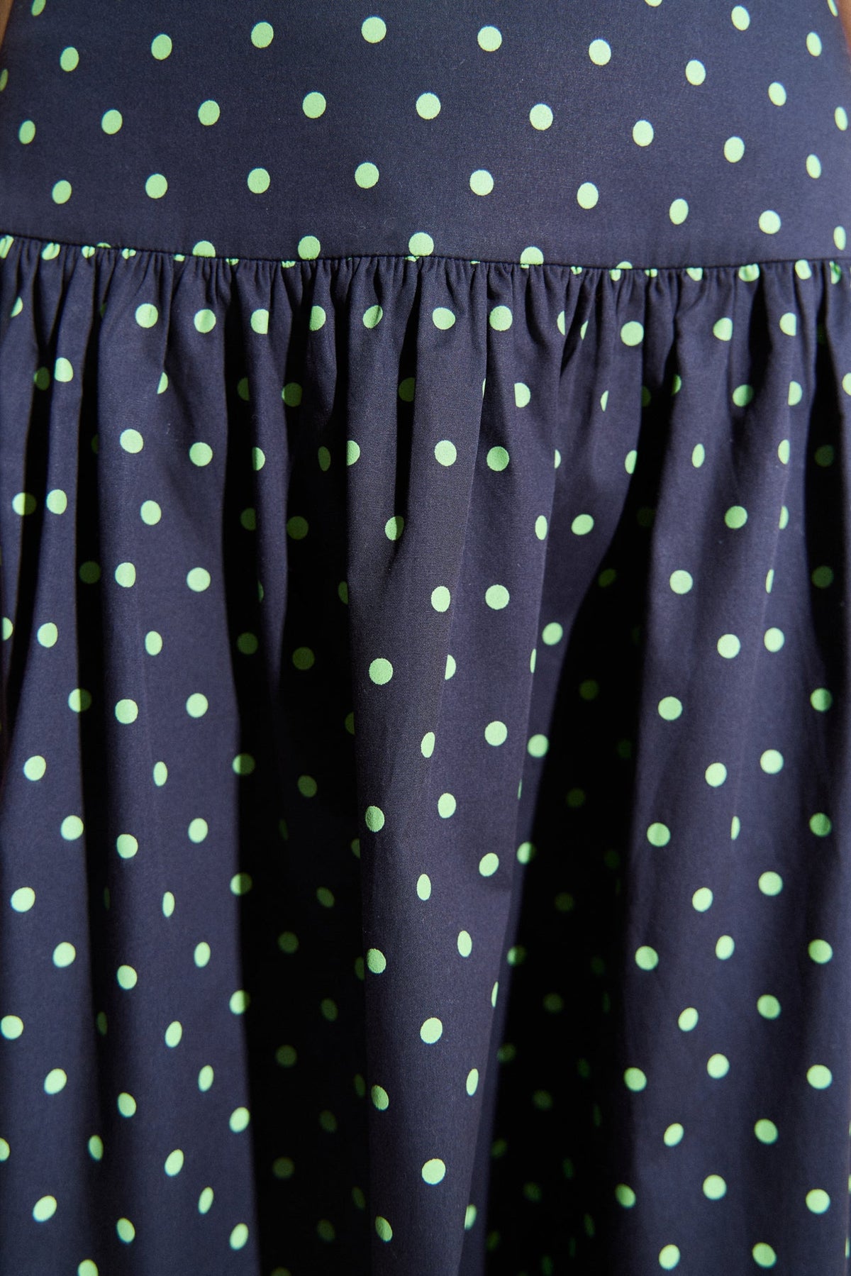 Polka Dot High-Waisted Midi Skirt