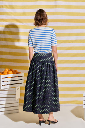 ENGLISH FACTORY - Polka Dot High-Waisted Midi Skirt - SKIRTS available at Objectrare