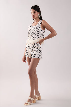 ENGLISH FACTORY - High Waisted Crochet Shorts - SHORTS available at Objectrare