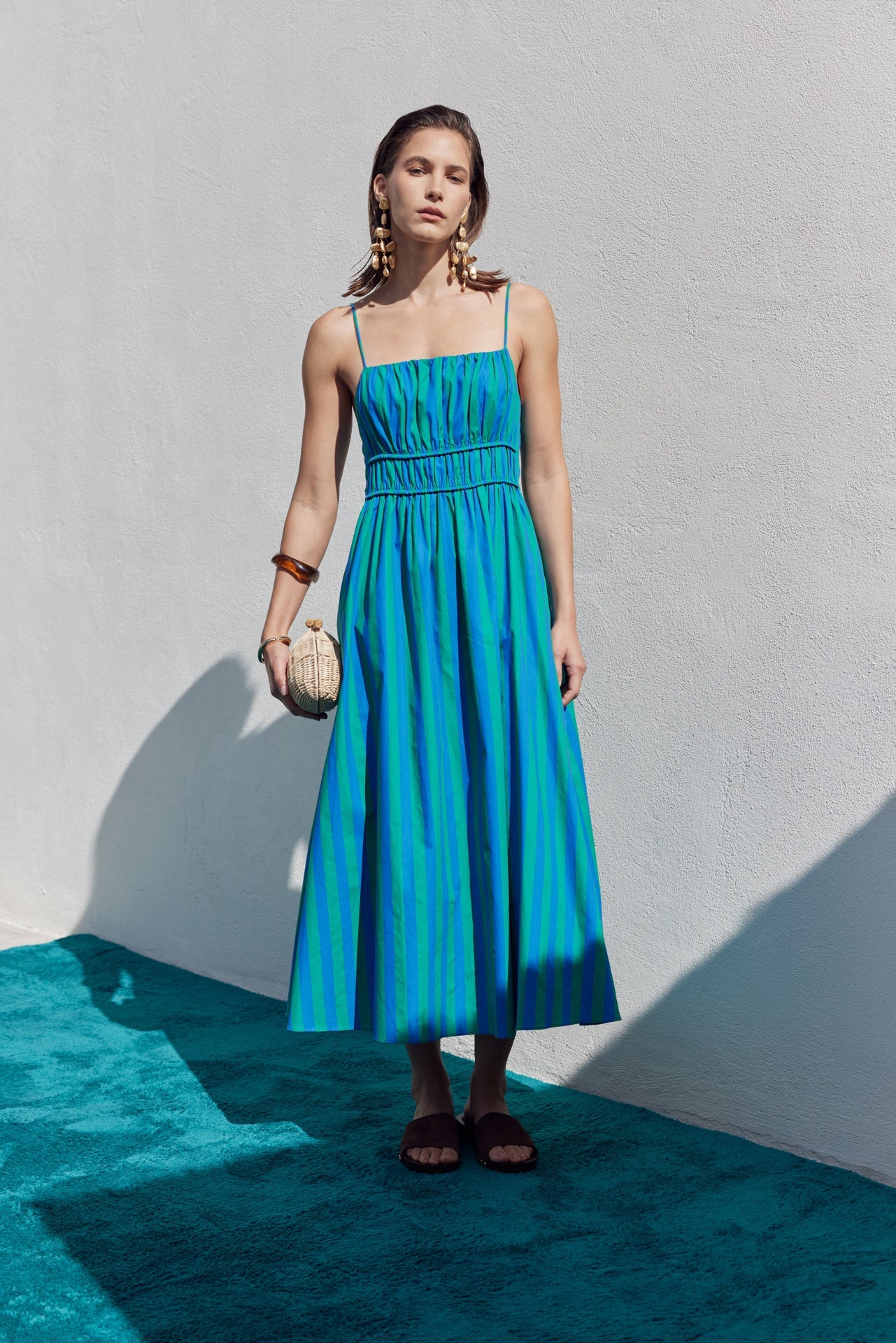 Stripe Sleeveless Maxi Dress