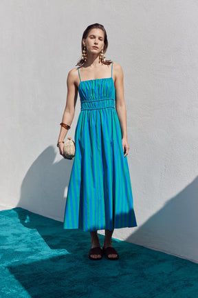 Stripe Sleeveless Maxi Dress