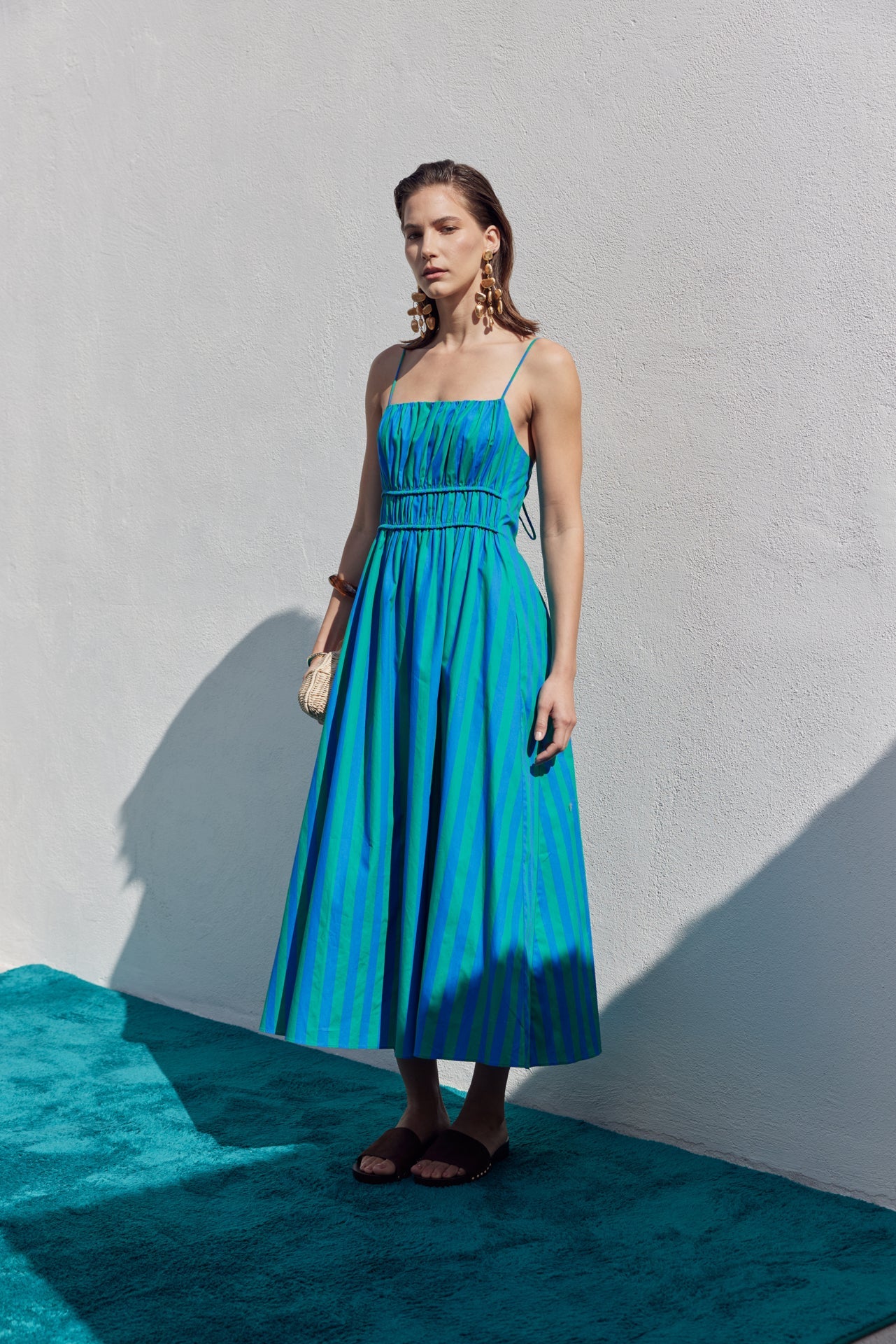 Stripe Sleeveless Maxi Dress