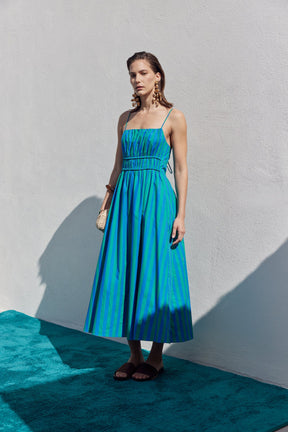 Stripe Sleeveless Maxi Dress