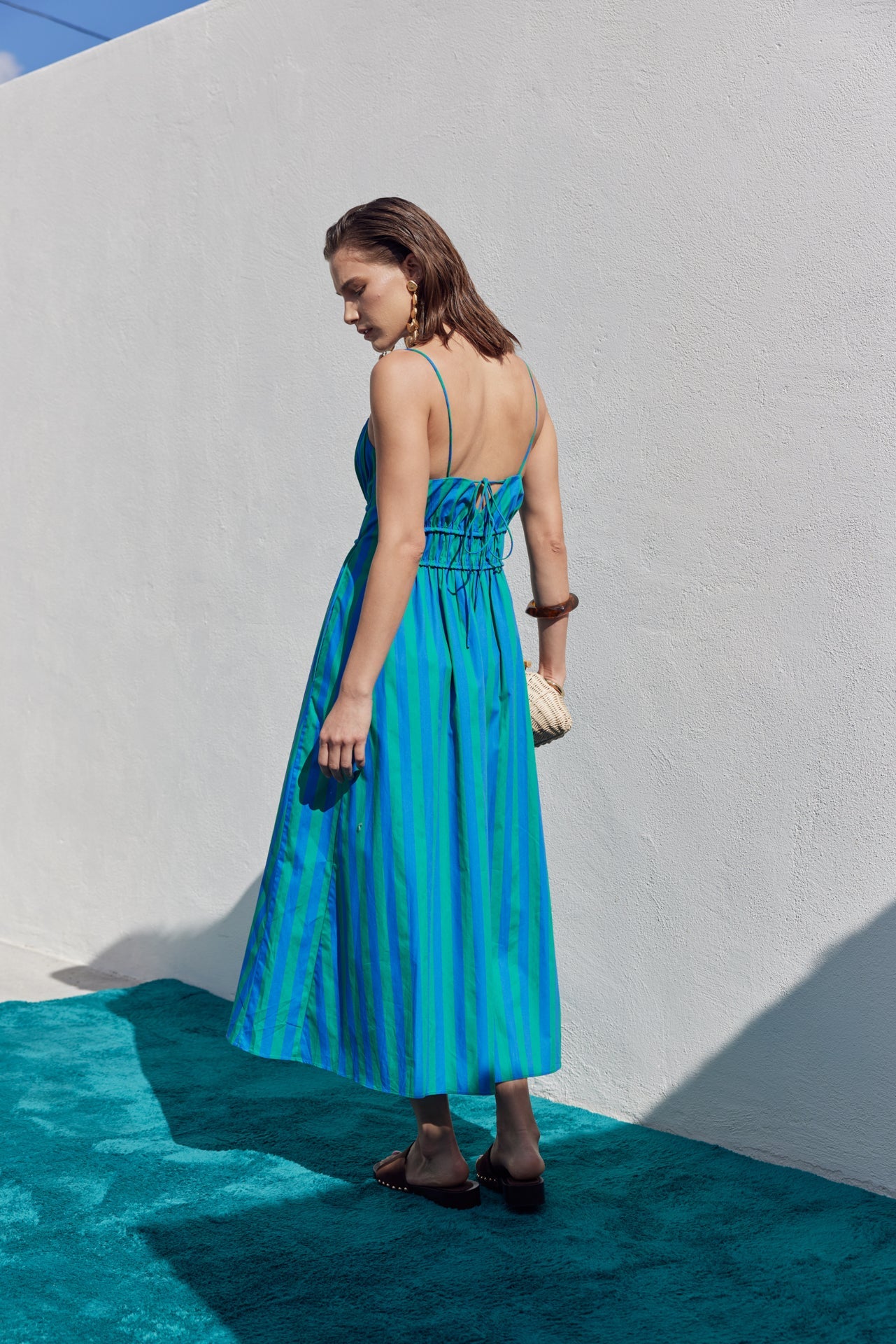 Stripe Sleeveless Maxi Dress