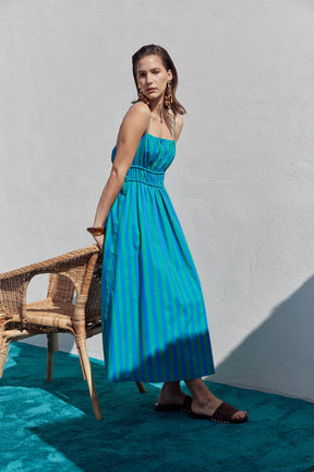 Stripe Sleeveless Maxi Dress