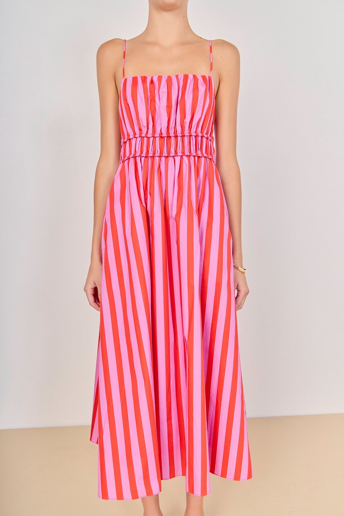 Stripe Sleeveless Maxi Dress
