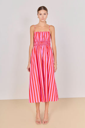Stripe Sleeveless Maxi Dress
