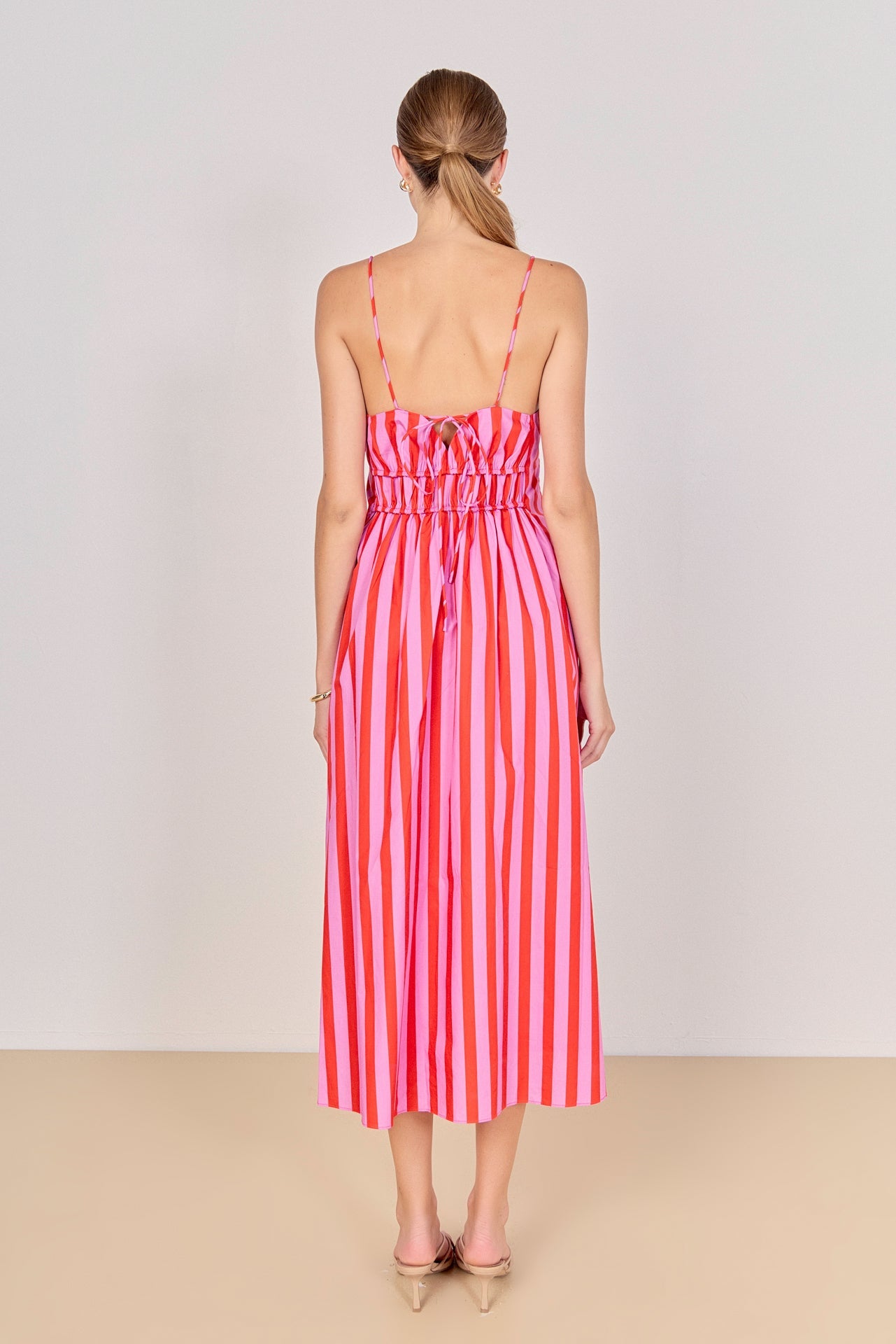 Stripe Sleeveless Maxi Dress