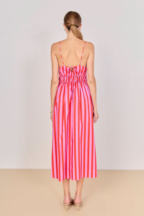 Stripe Sleeveless Maxi Dress