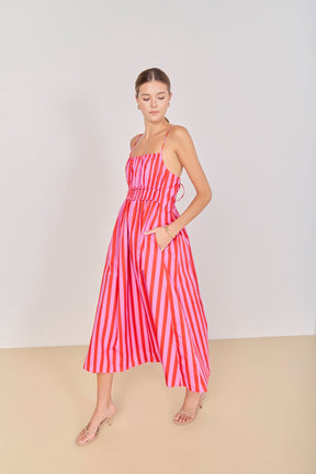 Stripe Sleeveless Maxi Dress