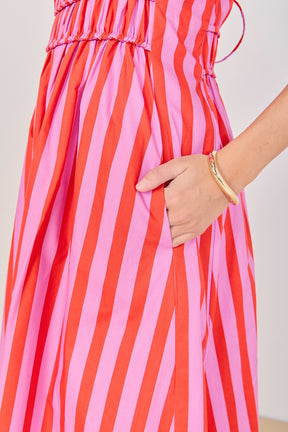 Stripe Sleeveless Maxi Dress