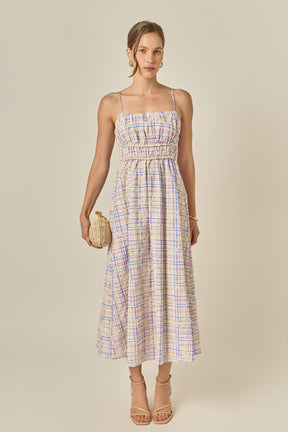 ENGLISH FACTORY - Embroidered Smocked Cami Maxi Dress - DRESSES available at Objectrare