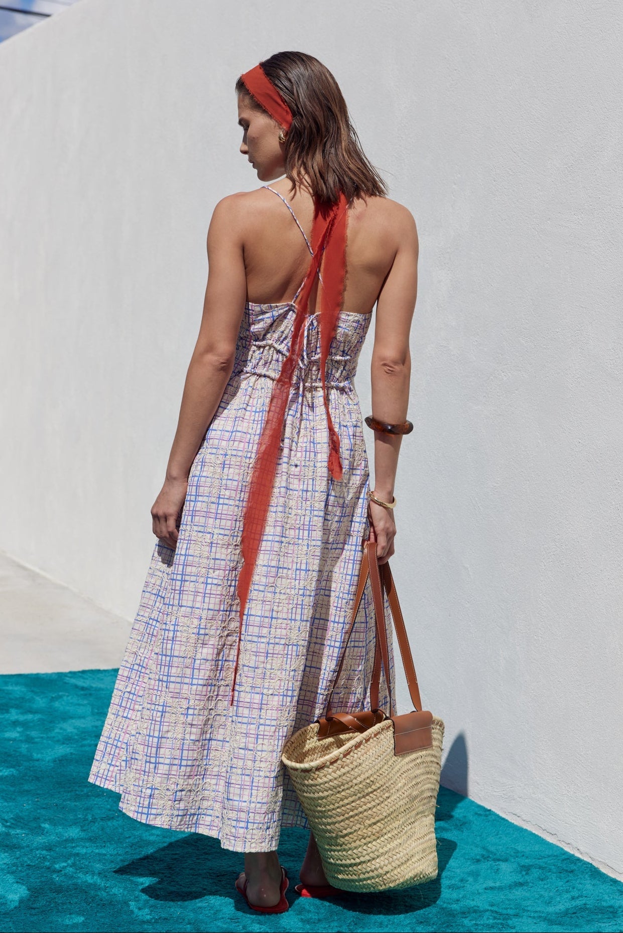 ENGLISH FACTORY - Embroidered Smocked Cami Maxi Dress - DRESSES available at Objectrare