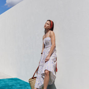 ENGLISH FACTORY - Embroidered Smocked Cami Maxi Dress - DRESSES available at Objectrare