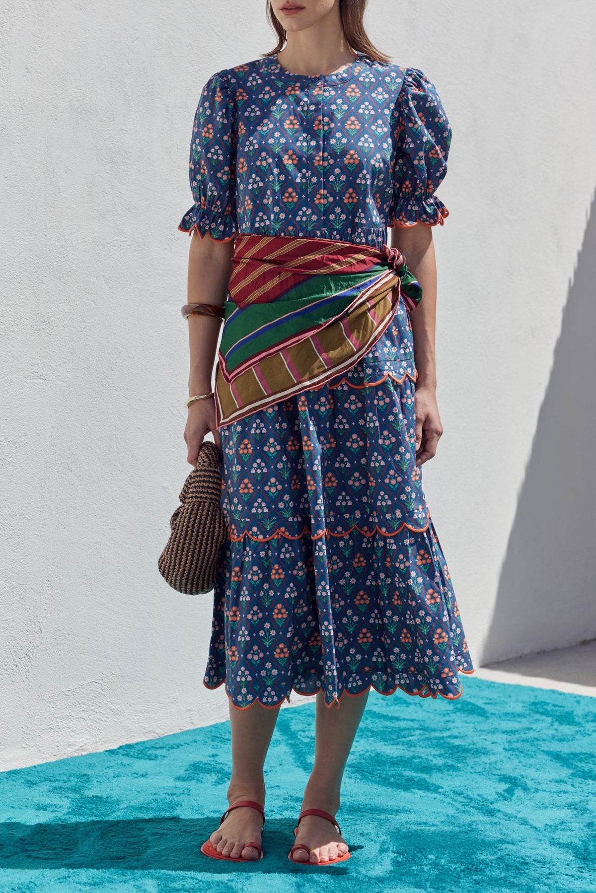 ENGLISH FACTORY - Floral Scallop Midi Dress - DRESSES available at Objectrare