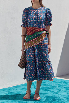 ENGLISH FACTORY - Floral Scallop Midi Dress - DRESSES available at Objectrare