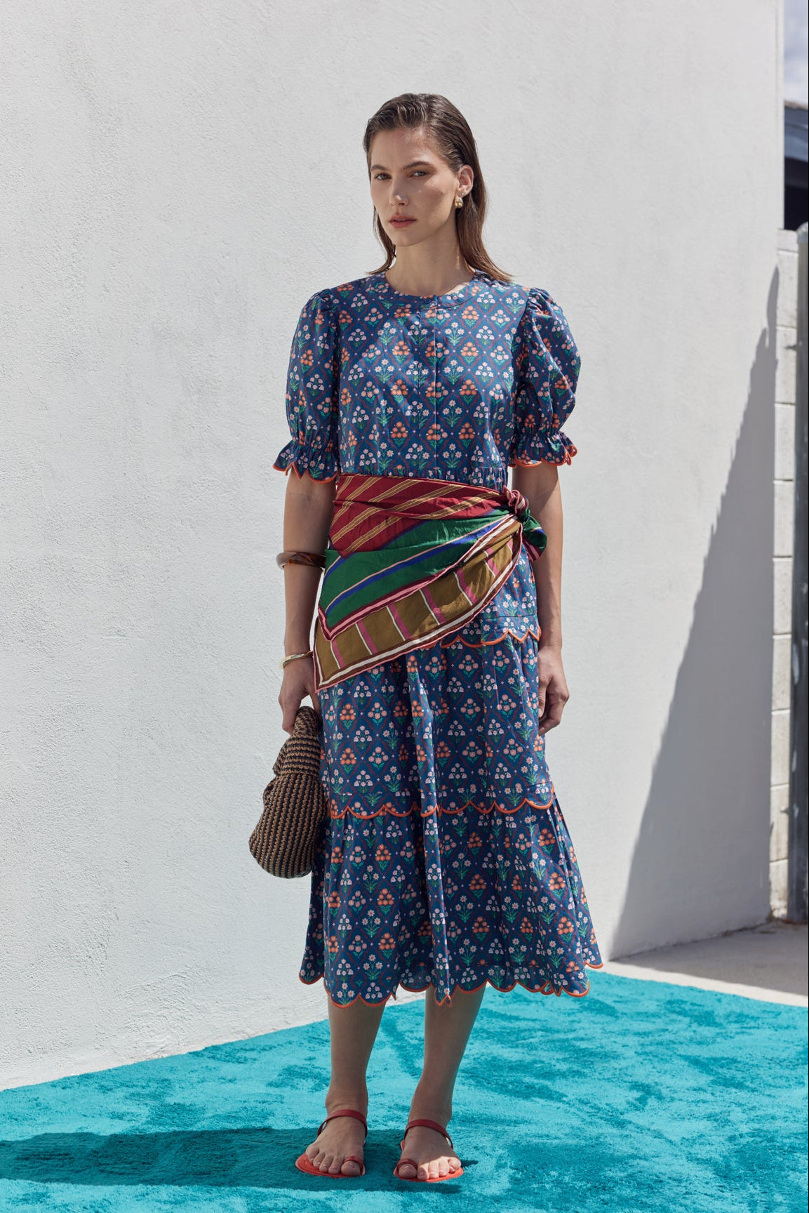 ENGLISH FACTORY - Floral Scallop Midi Dress - DRESSES available at Objectrare