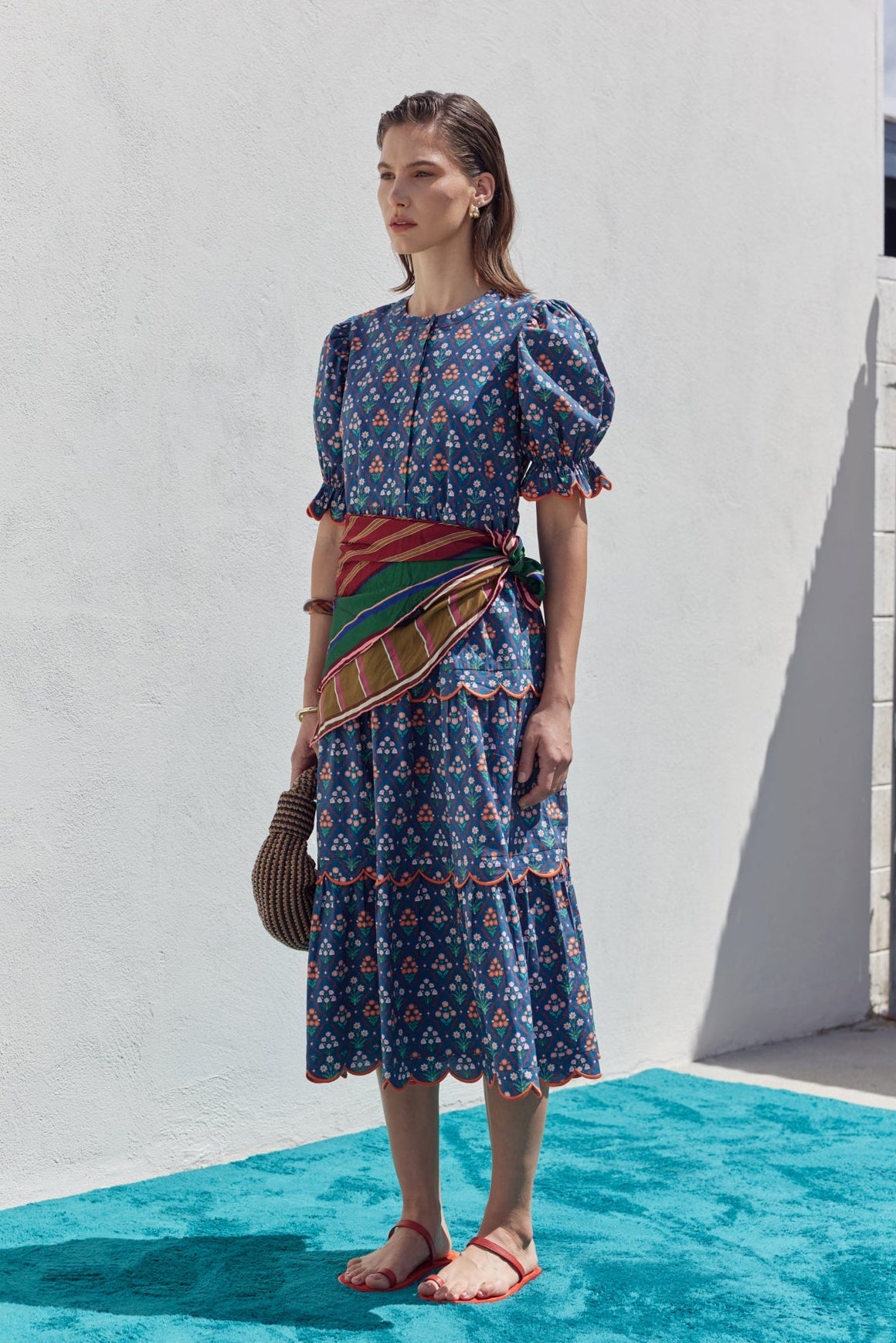 ENGLISH FACTORY - Floral Scallop Midi Dress - DRESSES available at Objectrare