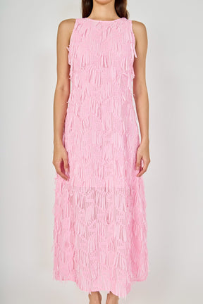 Textured Sleeveless Maxi Dress