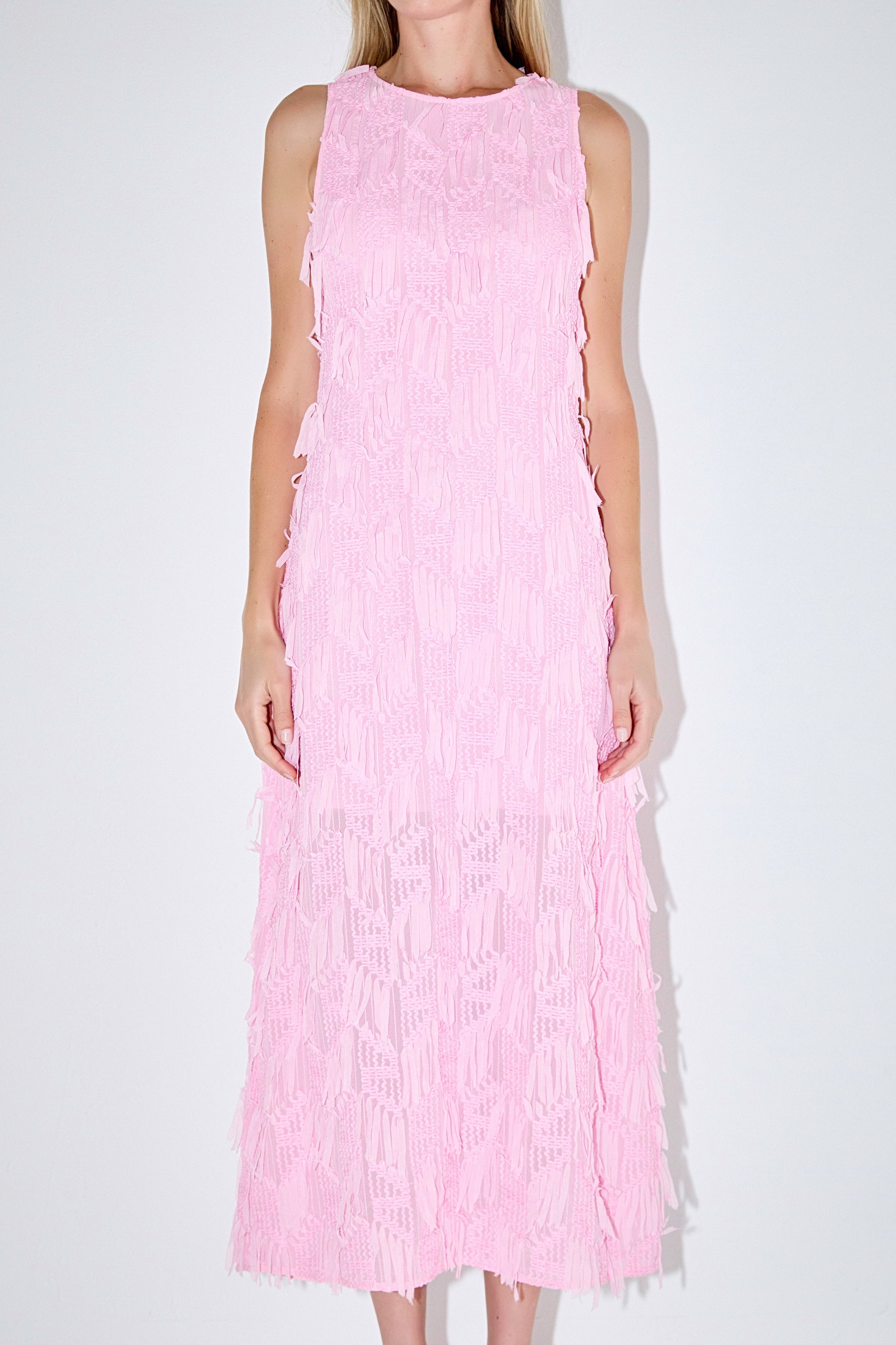 Textured Sleeveless Maxi Dress