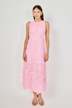 Textured Sleeveless Maxi Dress
