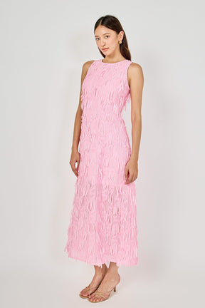 Textured Sleeveless Maxi Dress