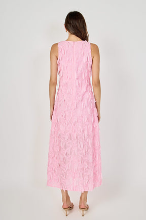 Textured Sleeveless Maxi Dress