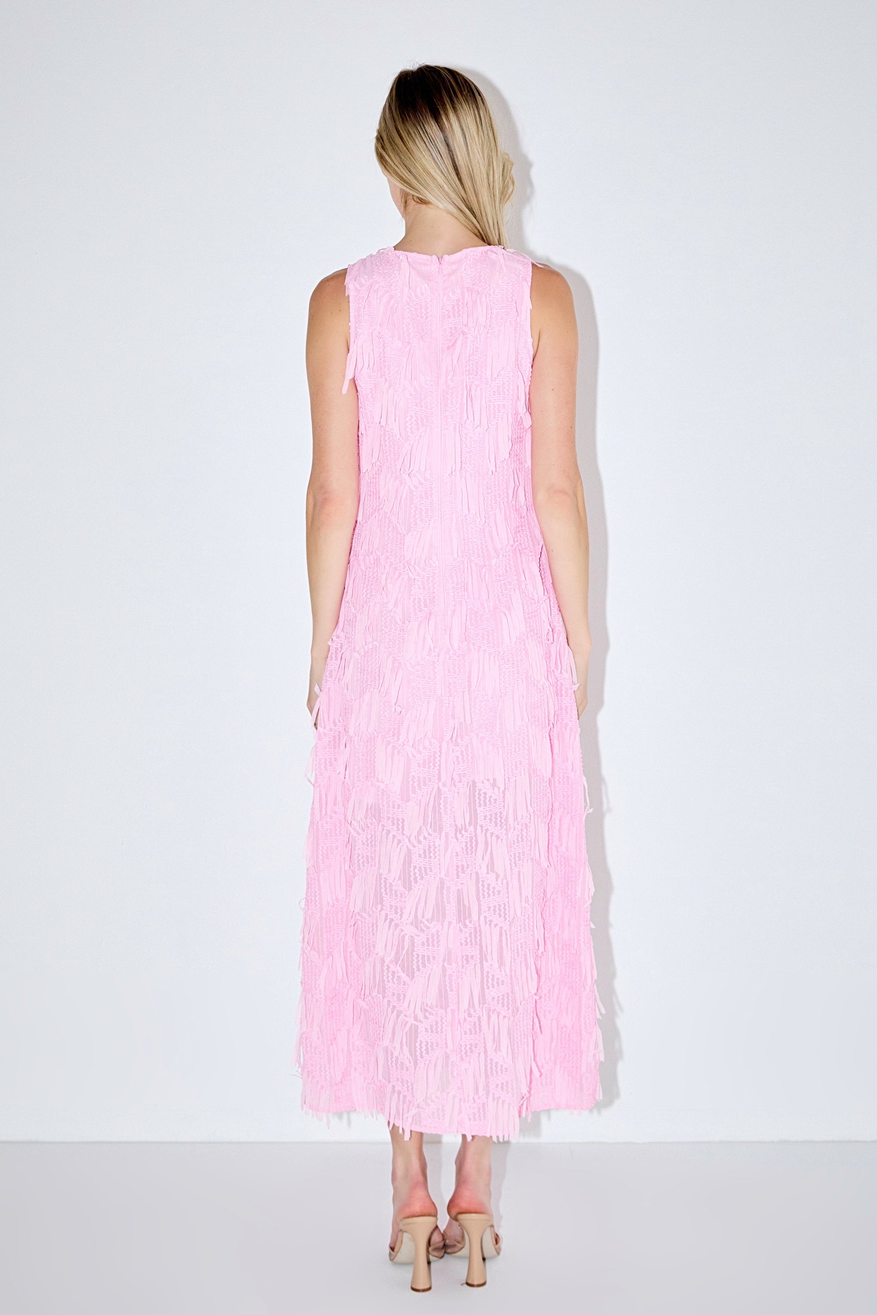 Textured Sleeveless Maxi Dress