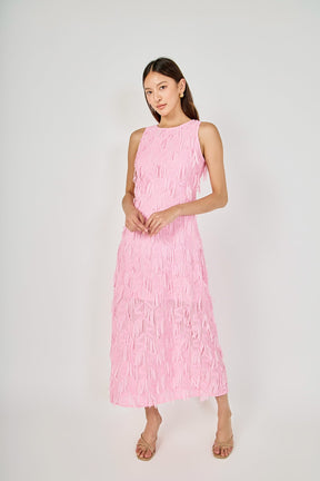 Textured Sleeveless Maxi Dress