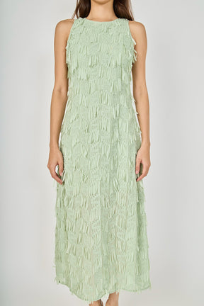 Textured Sleeveless Maxi Dress