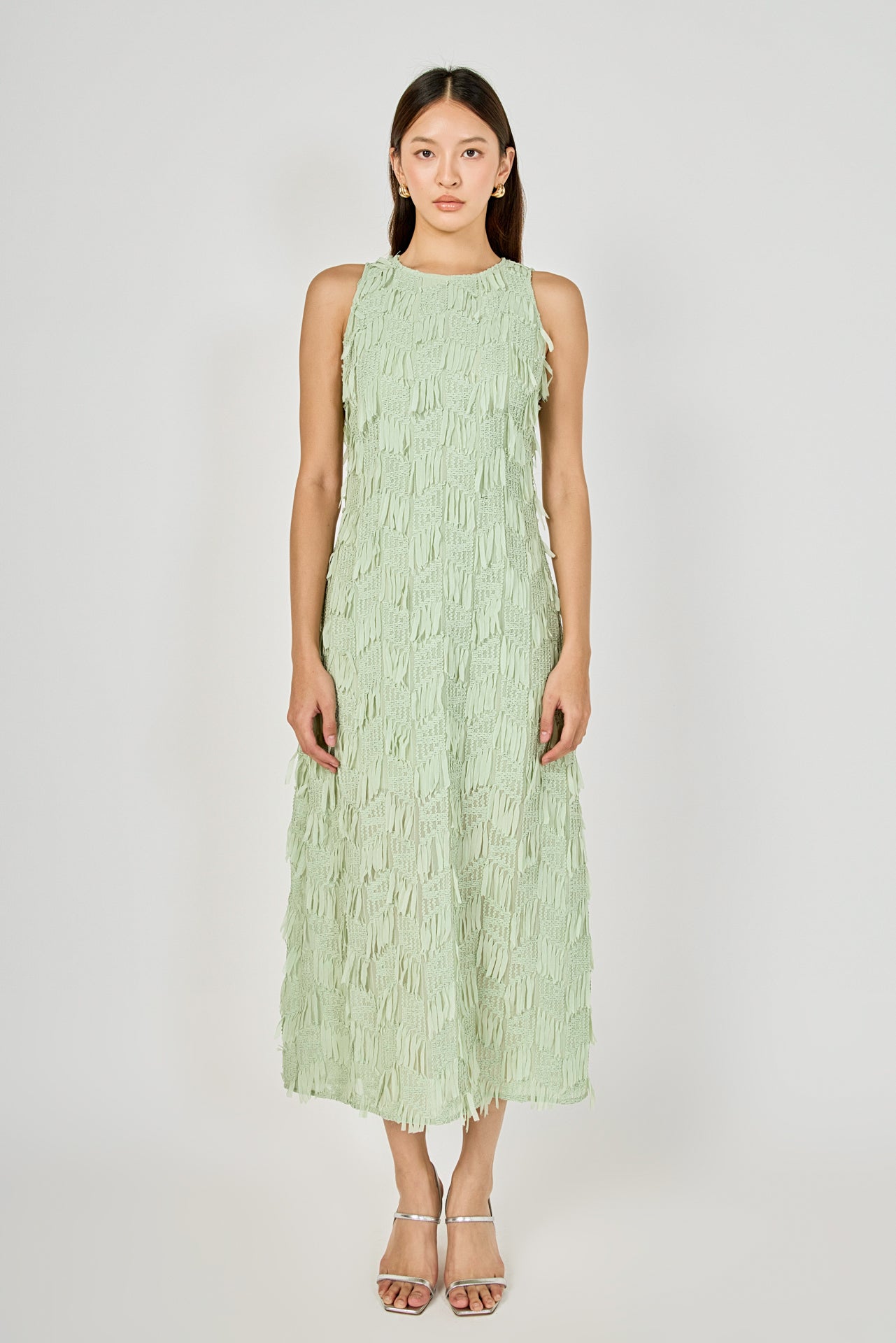 Textured Sleeveless Maxi Dress