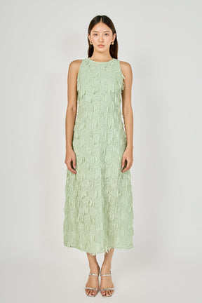 Textured Sleeveless Maxi Dress