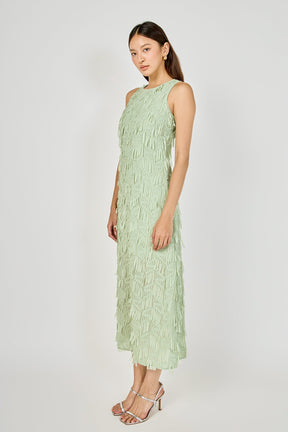 Textured Sleeveless Maxi Dress