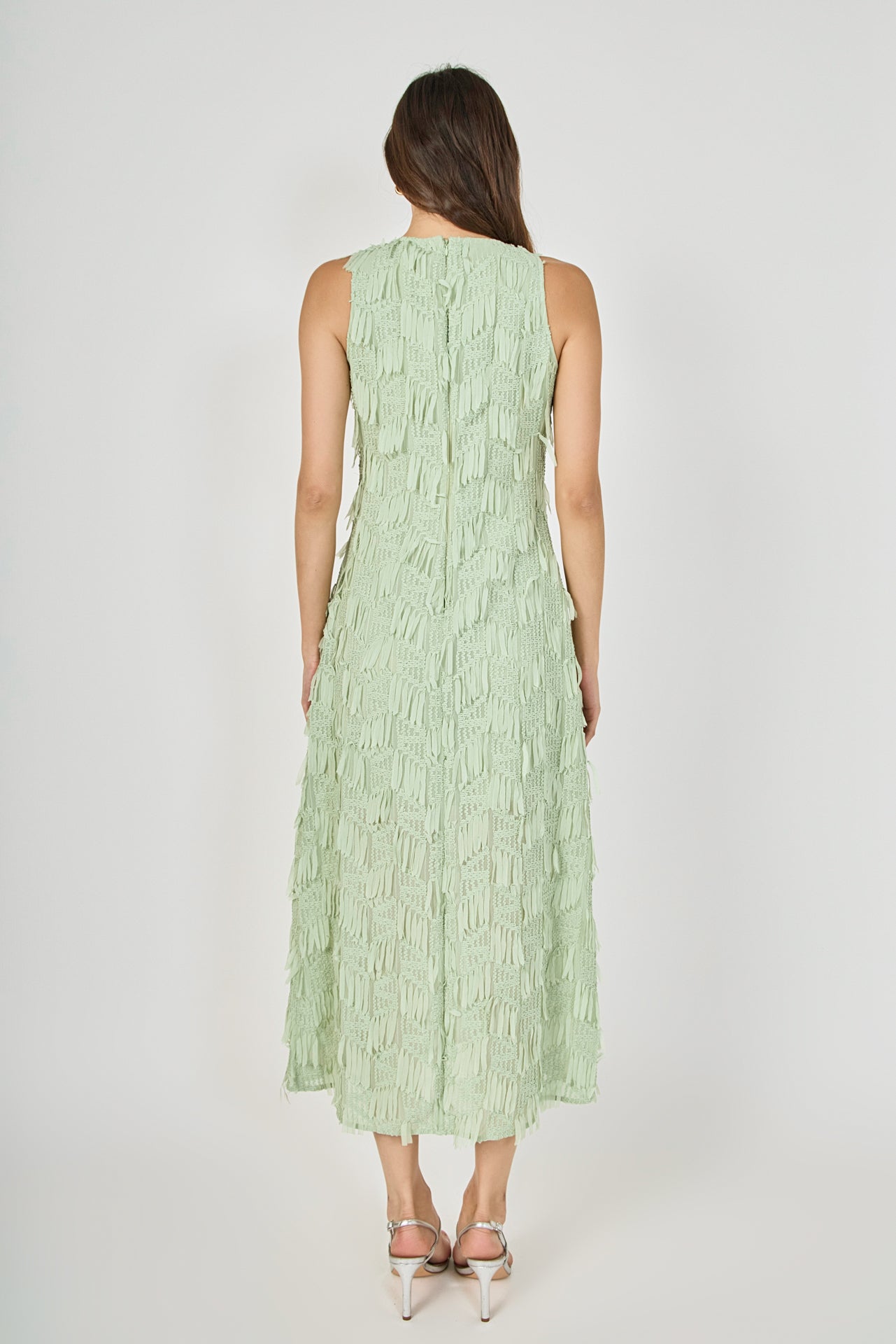 Textured Sleeveless Maxi Dress