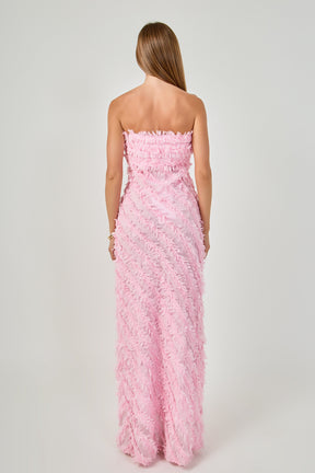 ENDLESS ROSE - Strapless Ruffled Maxi Dress - DRESSES available at Objectrare