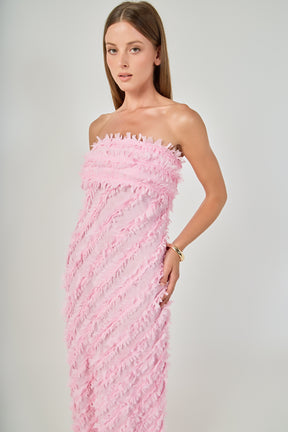 ENDLESS ROSE - Strapless Ruffled Maxi Dress - DRESSES available at Objectrare