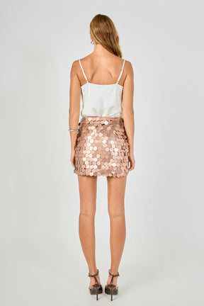ENDLESS ROSE - Hexagonal Sequins Mini Skirt - SKIRTS available at Objectrare