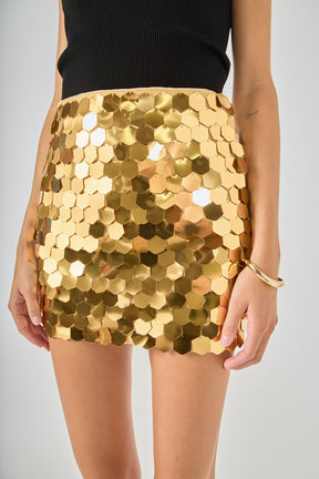 ENDLESS ROSE - Hexagonal Sequins Mini Skirt - SKIRTS available at Objectrare