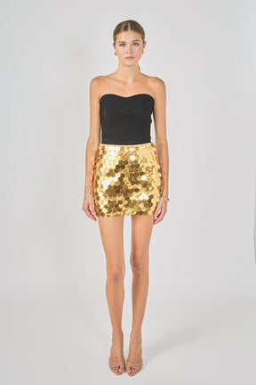 ENDLESS ROSE - Hexagonal Sequins Mini Skirt - SKIRTS available at Objectrare