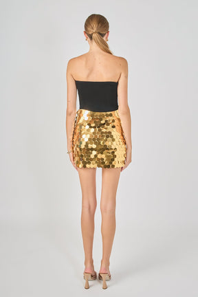 ENDLESS ROSE - Hexagonal Sequins Mini Skirt - SKIRTS available at Objectrare