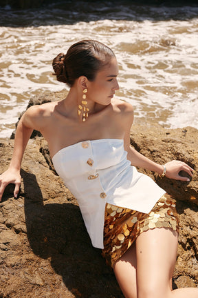 ENDLESS ROSE - Hexagonal Sequins Mini Skirt - SKIRTS available at Objectrare