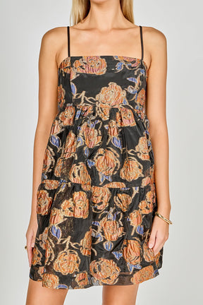 Metallic Jacquard Mini Dress